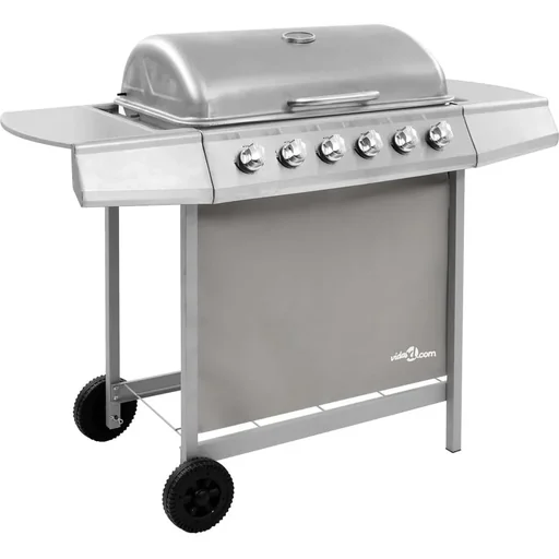 "Gas grill with 6 burners silver image"