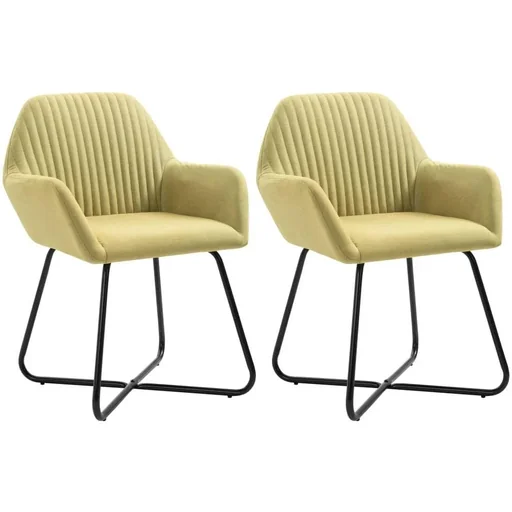 "Dining chairs 2 in green fabric image"