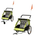 2-in-1 bicycle trailer with space for 2 children, grey, black