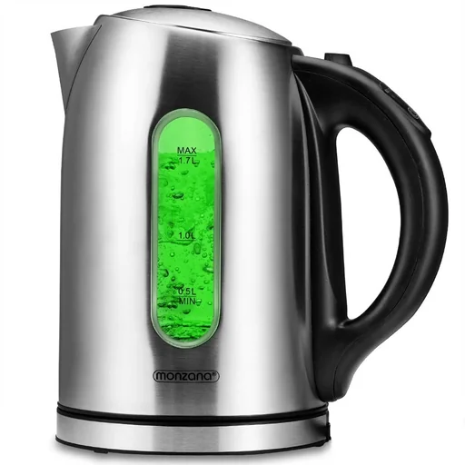 "Stainless steel kettle 1.7 liters with LED color change image"