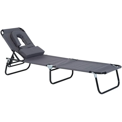 "Sun lounger with face opening grey image"