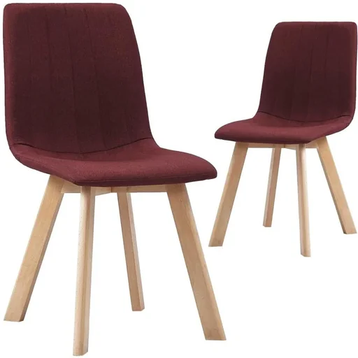 "Dining room chairs 2 pieces fabric wine red image"