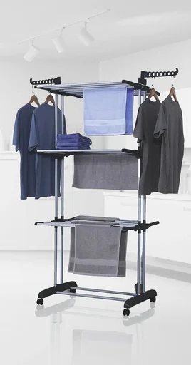 "Tower clothes airer XXL, black/silver image"