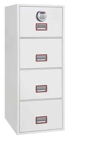 "World Class Vertical Fire File filing cabinet with 4 drawers and electronic lock image"