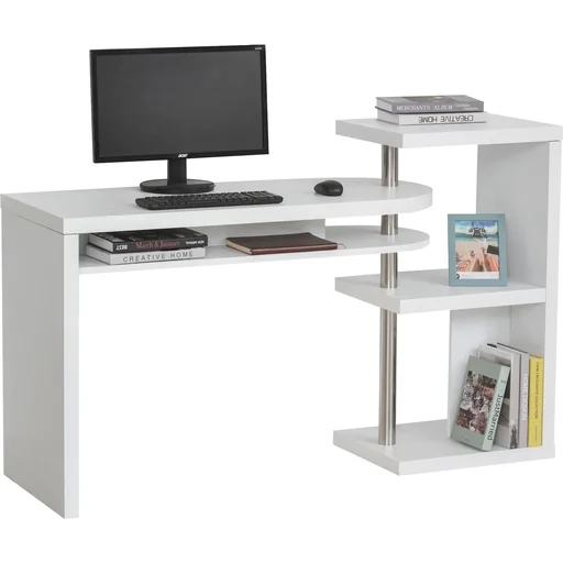 "L/I-shaped desk, white image"