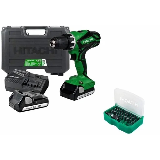 "DS18DJL(LC) Cordless drill, 18 Volt Li-Ion with case + 31-piece bit box image"