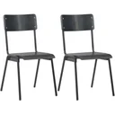 Dining table chairs 2-piece solid plywood steel black