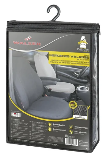 "Fitted seat covers Mercedes V-Class 477 for single passenger seat with armrest inside made of fabric from model year 06/2014 - today image"