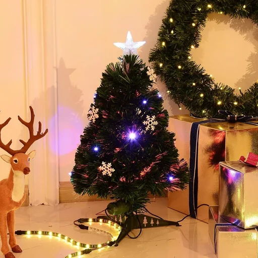 "Christmas tree including plastic stand green image"