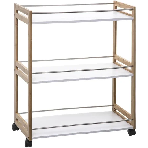 "Bamboo kitchen trolley - 76 x 30 x 81cm image"