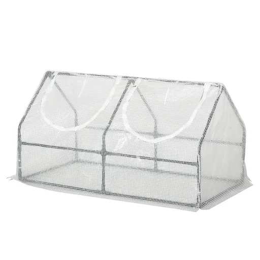 "Greenhouse with window PE greenhouse tomato house cold frame 120x60x60cm white image"