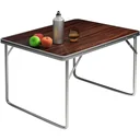 Folding camping table wood look aluminum 80x60x70cm