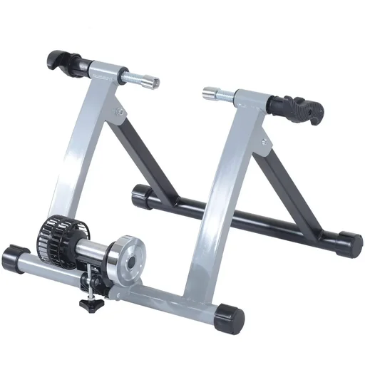"Exercise bike with air resistance brake silver/black image"