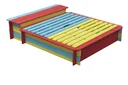 Sandpit Jade wood, colored glazed with hinged lid 1500 mm x 1200 mm