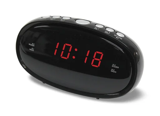 "Radio alarm clock with 2 alarm times image"