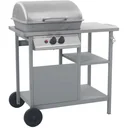 Gas grill with 3-layer side table black and silver