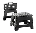 2 in 1 folding step and stool "Easy", black/white