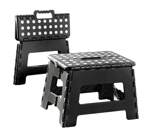 "2 in 1 folding step and stool "Easy", black/white image"
