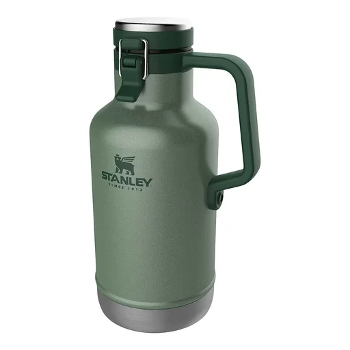 "Classic Vacuum Beer Growler 1.9 l, 18/8 steel, Hammertone green, double-walled vacuum insulation image"
