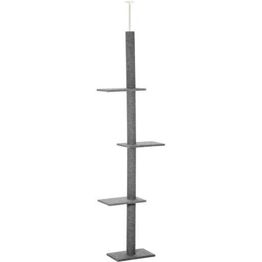 "Scratching post cat tree climbing tree for cats height adjustable play tree gray 43x27x228-260 cm image"