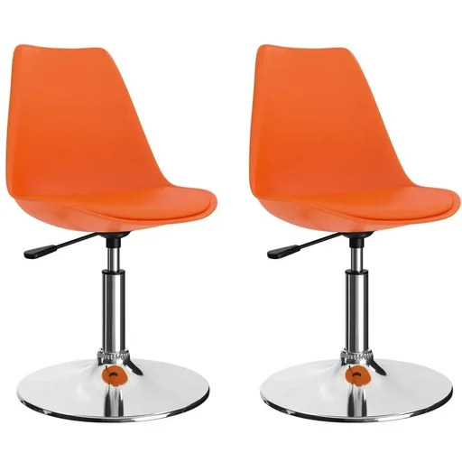 "Dining room chairs 2-seater artificial leather orange image"