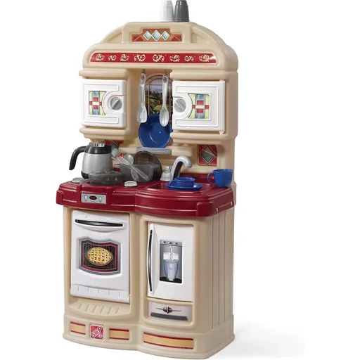 "Cozy Play Kitchen - stove, oven and refrigerator - including 21-piece accessory set image"