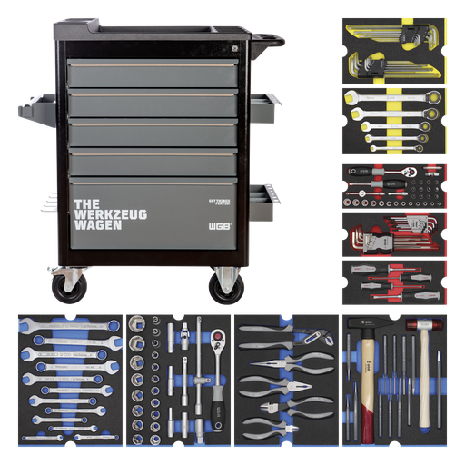 "Workshop trolley - 5 drawers, equipped with 9 modules, 140 pieces image"
