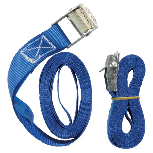 "Lashing strap tensioning strap MM 1016, set of 2, sturdy clamp lock made of metal, 2.5 m long, abrasion-resistant special plastic image"