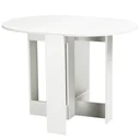 Dining table folding table dining room table table storage area chipboard wood white 104 x 76 x 73.7 cm