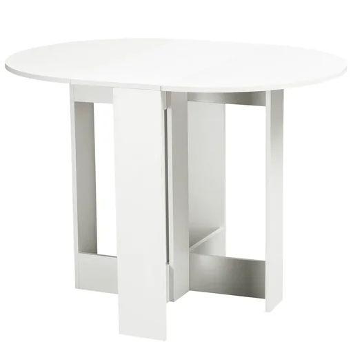 "Dining table folding table dining room table table storage area chipboard wood white 104 x 76 x 73.7 cm image"