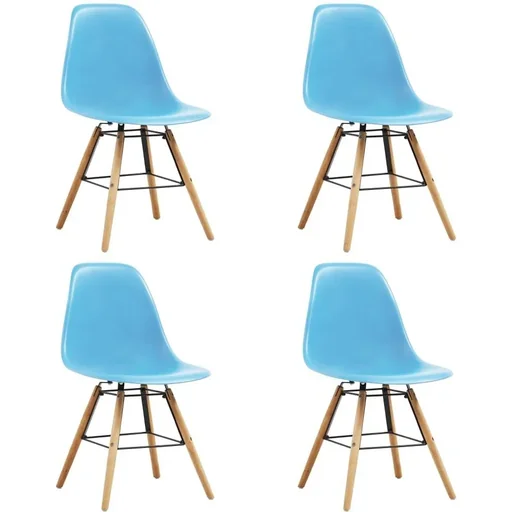 "Dining room chairs 4-seater plastic blue image"