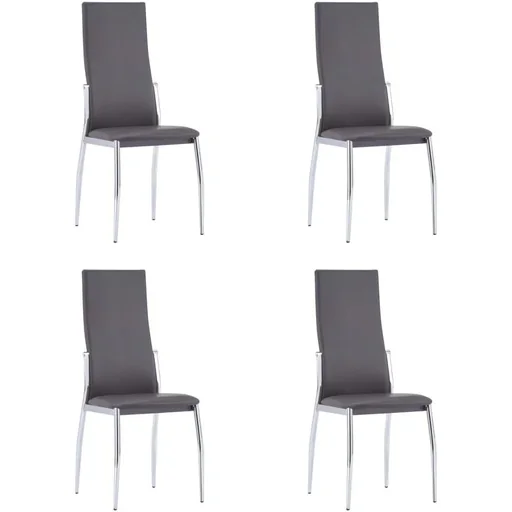 "Dining room chairs 4-seater leather grey image"