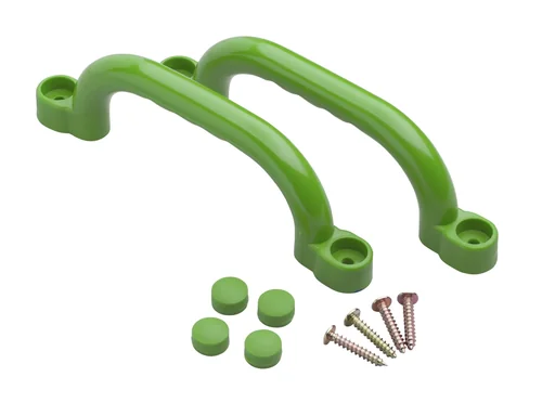 "Plastic handles 2 pieces in apple green, 247 mm, including mounting material for play equipment image"