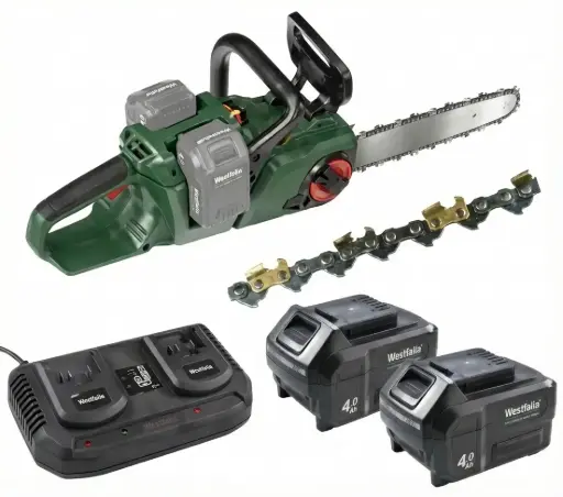"Accukettingzaag "GMAK 36/40" set — 2×18 V/4,0 Ah + dual snellader image"