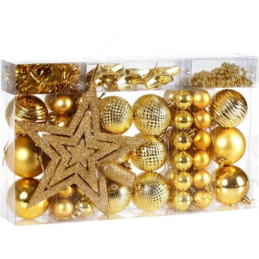"Christmas tree decorations - Christmas tree decorations - gold 66 pieces image"