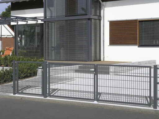"Double rod mesh fence complete set, anthracite, height 120 cm, length 22 m image"