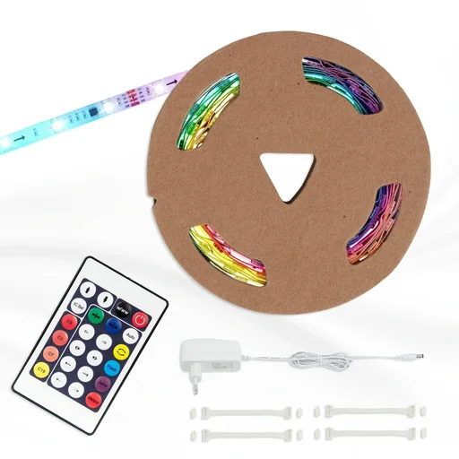 "RGB LED flex strip digital, 5m, 150 RGB LEDs, 24 watts, remote control"" image"