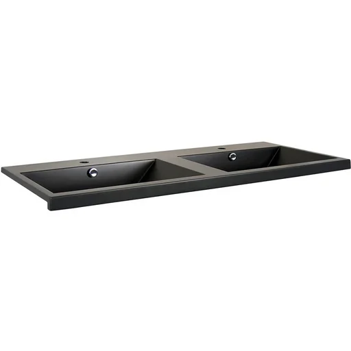 "Concept washbasin polyconcrete 2gates 120cm black image"