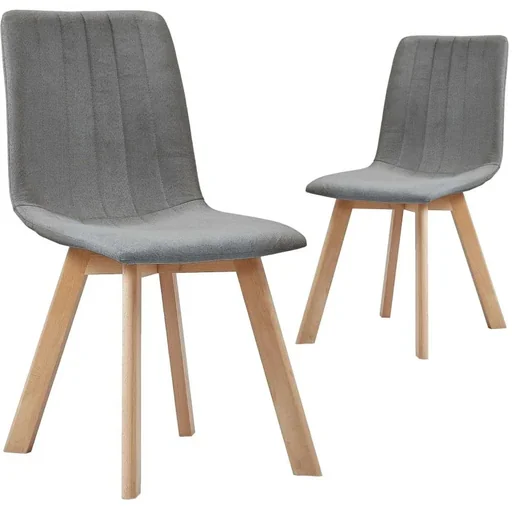 "Dining room chairs 2 pieces fabric light grey image"