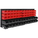 Wall shelf with 60 stacking boxes and 4 wall panels 32x38x2 cm each