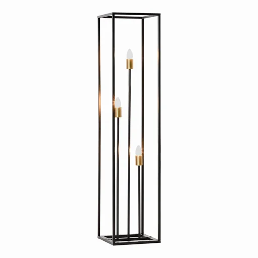 "Floor lamp with 3 light bulb bases modern floor lamp with E27/E26 foot switch for living room bedroom steel black 3 image"