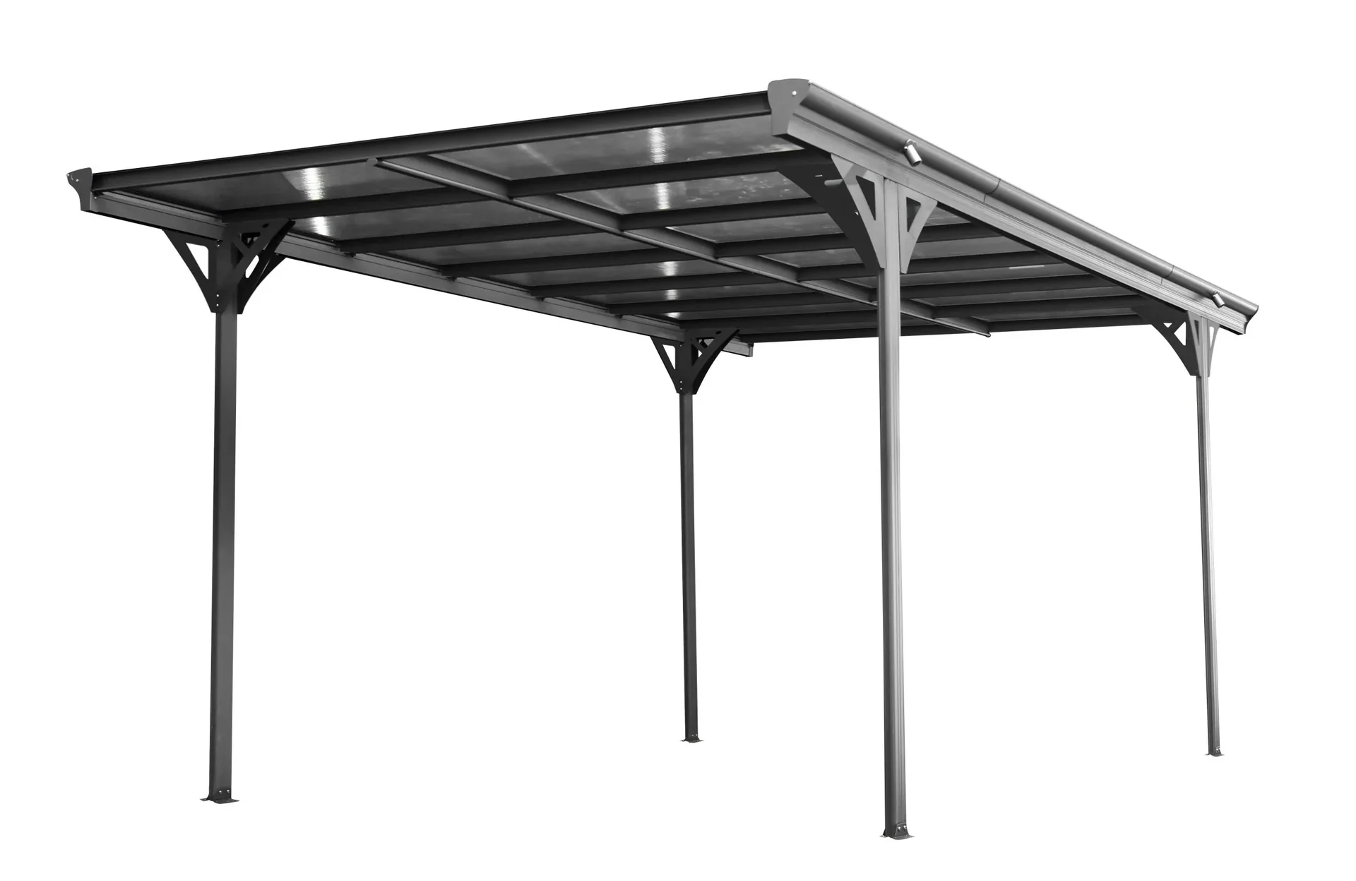 "Westmann Carport Helsinki, 305×503×232 cm, Antraciet – Aluminium met polycarbonaat dak image"
