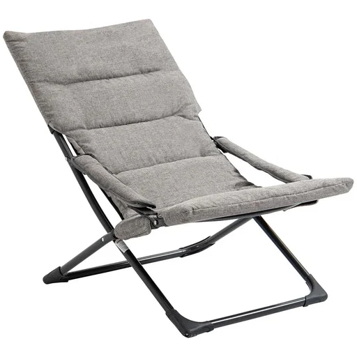 "Folding chair with removable cushion garden chair camping chair deck chair seating furniture garden terrace balcony textilene steel size image"