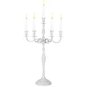 Candlestick 5-armed 78cm aluminum nickel-plated white