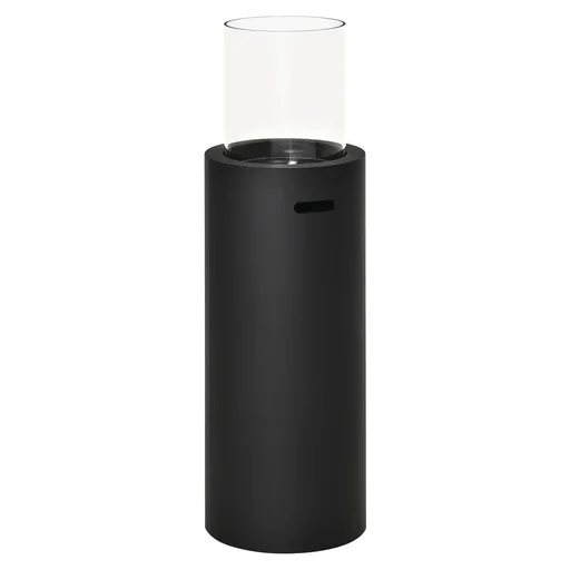 "Ethanol fireplace Bio-ethanol burner 0.4L 1 hour burning time 1000W no smoke steel tempered glass black 30 x 30 x 94 cm image"