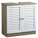 Vanity unit with recess 60 x 30 x 60cm white-brown