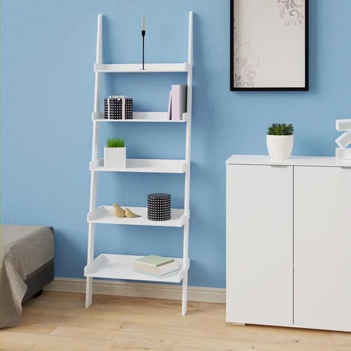 "Ladder frame white with 5 levels 180cm image"