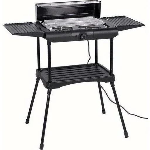 "Excellent Electrics Electric Grill - two side shelves, warming rack, additional plate - 2000W - Black image"