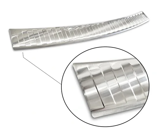 "Stainless steel loading sill protector, PORSCHE CAYENNE II, 2010-2014, original equipment manufacturer quality, brushed, deburred edge image"