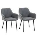 2-piece dining chairs dining chairs with breathable linen cover ergonomic kitchen chair with backrest armrest and